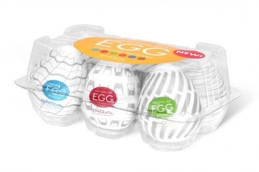 Набор из 6 мастурбаторов Tenga EGG Easy Beat с различным рельефом - Tenga - в Обнинске купить с доставкой