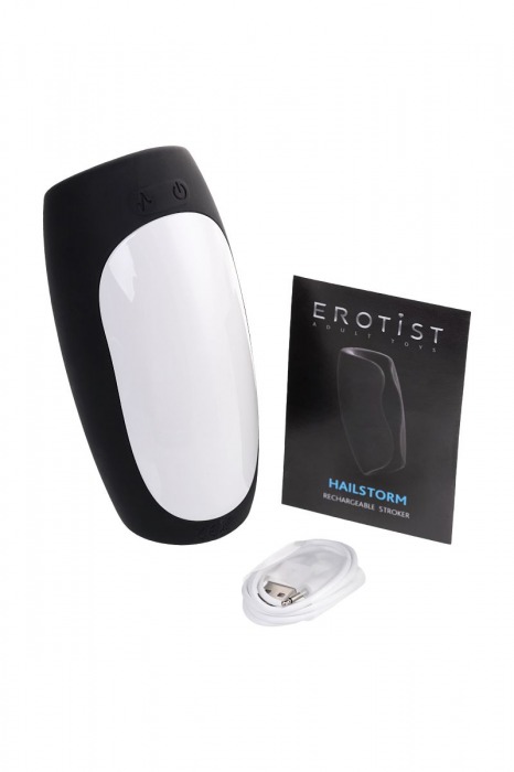 Черно-белый перезаряжаемый мастурбатор Erotist Hailstorm - Erotist Adult Toys - в Обнинске купить с доставкой Черно-белый перезаряжаемый мастурбатор Erotist Hailstorm - Erotist Adult Toys - в Обнинске купить с доставкой