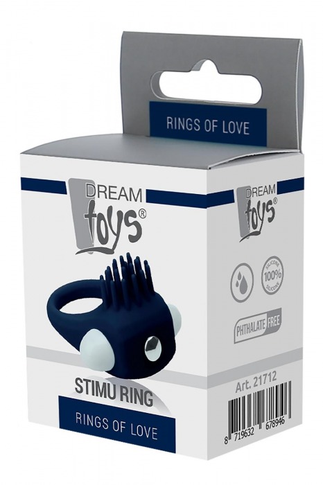 Синее эрекционное виброкольцо STIMU RING - Dream Toys - в Обнинске купить с доставкой