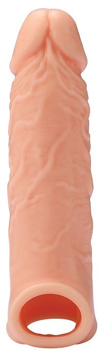 Телесная насадка EXTENDER WITH BALL STRAP 6.5 - 17 см. - Dream Toys - в Обнинске купить с доставкой