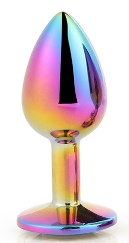 Голографическая анальная втулка с радужным кристаллом - 7,1 см. - Dream Toys - купить с доставкой в Обнинске