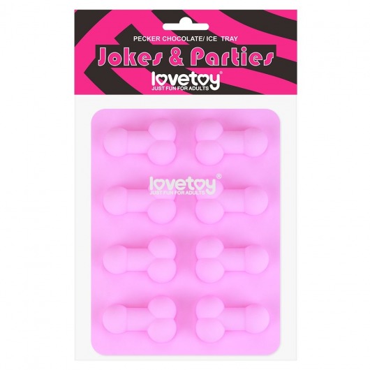 Розовая формочка для льда и шоколада Pecker Chocolate/Ice Tray - Lovetoy - купить с доставкой в Обнинске