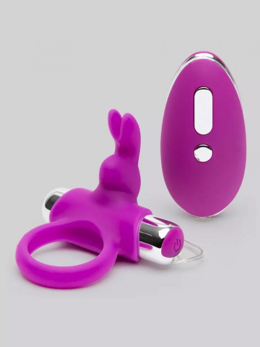 Лиловое виброкольцо с пультом ДУ Remote Control Cock Ring - Happy Rabbit - в Обнинске купить с доставкой