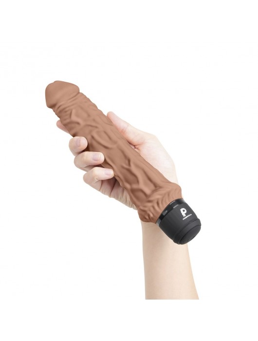 Кофейный вибратор-реалистик 8  Girthy Realistic Vibrator - 24,5 см. - PowerCocks