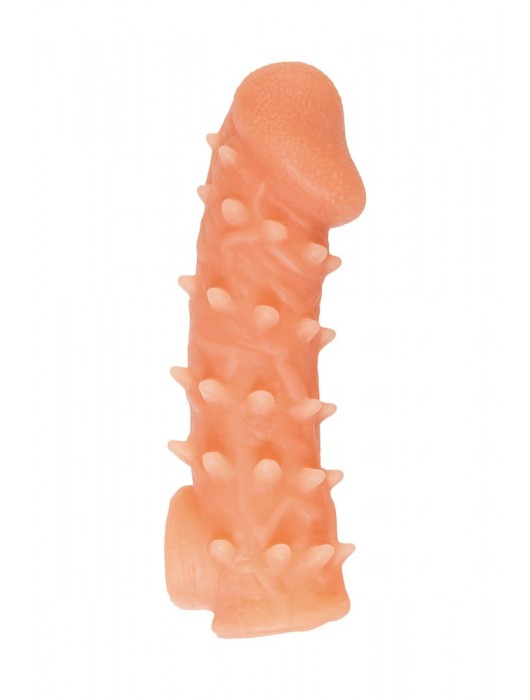 Телесная закрытая насадка с пупырышками Cock Sleeve Size L - 17,6 см. - KOKOS - в Обнинске купить с доставкой