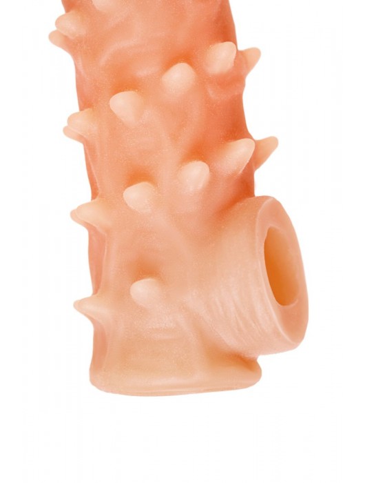 Телесная закрытая насадка с пупырышками Cock Sleeve Size L - 17,6 см. - KOKOS - в Обнинске купить с доставкой