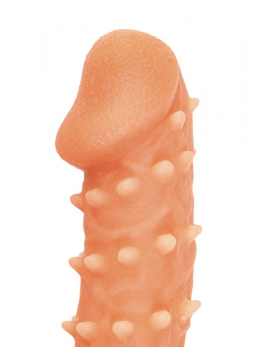 Телесная закрытая насадка с пупырышками Cock Sleeve Size L - 17,6 см. - KOKOS - в Обнинске купить с доставкой