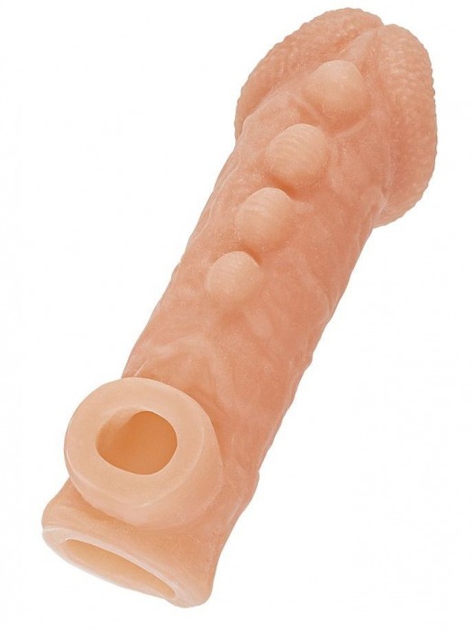 Телесная закрытая насадка с шишечками Cock Sleeve Size S - 13,8 см. - KOKOS - в Обнинске купить с доставкой