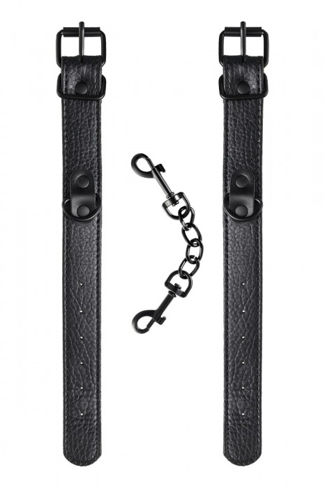 Узкие черные наручники на сцепке - ToyFa - купить с доставкой в Обнинске