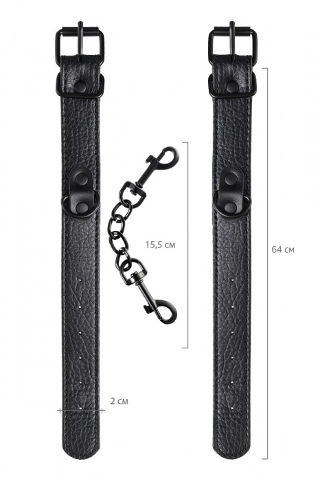 Узкие черные наручники на сцепке - ToyFa - купить с доставкой в Обнинске