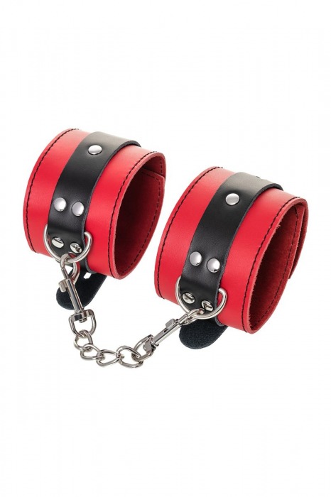 Красно-черные оковы на ноги из кожи - ToyFa - купить с доставкой в Обнинске