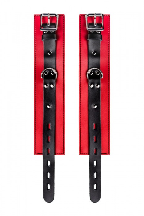 Красно-черные оковы на ноги из кожи - ToyFa - купить с доставкой в Обнинске