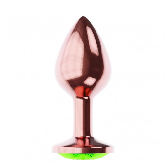 Пробка цвета розового золота с лаймовым кристаллом Diamond Emerald Shine S - 7,2 см. - Lola Games - купить с доставкой в Обнинске