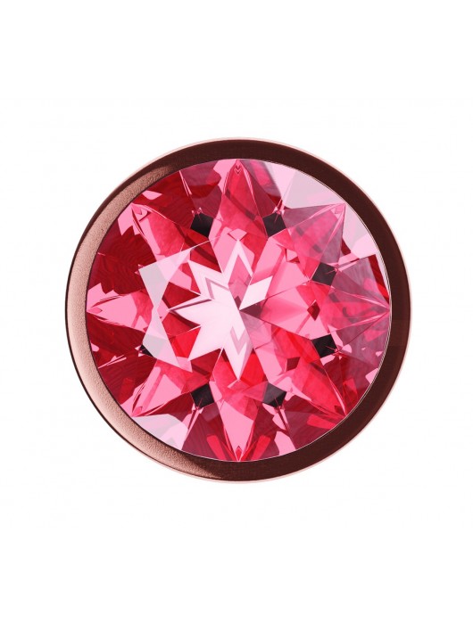 Пробка цвета розового золота с малиновым кристаллом Diamond Ruby Shine L - 8,3 см. - Lola Games - купить с доставкой в Обнинске