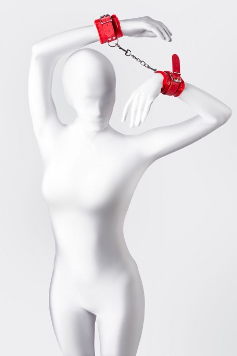 Красные наручники Anonymo из искусственной кожи - ToyFa - купить с доставкой в Обнинске