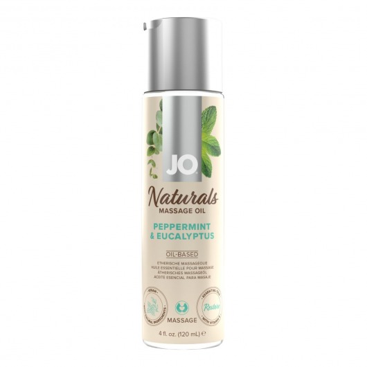 Массажное масло с ароматом перечной мяты и эвкалипта JO Naturals Peppermint   Eucalyptus - 120 мл. - System JO - купить с доставкой в Обнинске