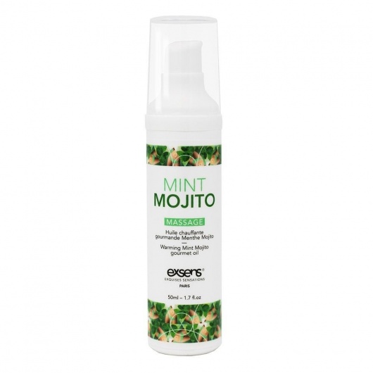 Разогревающее массажное масло с ароматом мохито Gourmet Mint Mojito - 50 мл. - Exsens - купить с доставкой в Обнинске