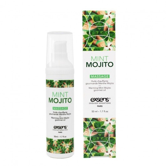 Разогревающее массажное масло с ароматом мохито Gourmet Mint Mojito - 50 мл. - Exsens - купить с доставкой в Обнинске