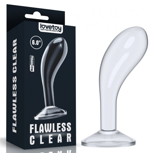 Прозрачный стимулятор простаты Flawless Clear Prostate Plug - 15 см. - Lovetoy - в Обнинске купить с доставкой