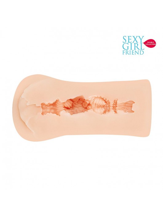 Телесный мастурбатор-вагина со складками на входе - Bior toys - в Обнинске купить с доставкой