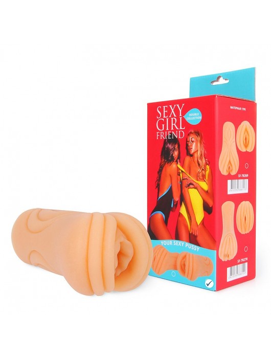 Телесный мастурбатор-вагина со складками на входе - Bior toys - в Обнинске купить с доставкой