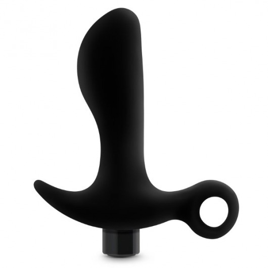 Черный анальный вибратор Silicone Vibrating Prostate Massager 01 - 10,8 см. - Blush Novelties - в Обнинске купить с доставкой