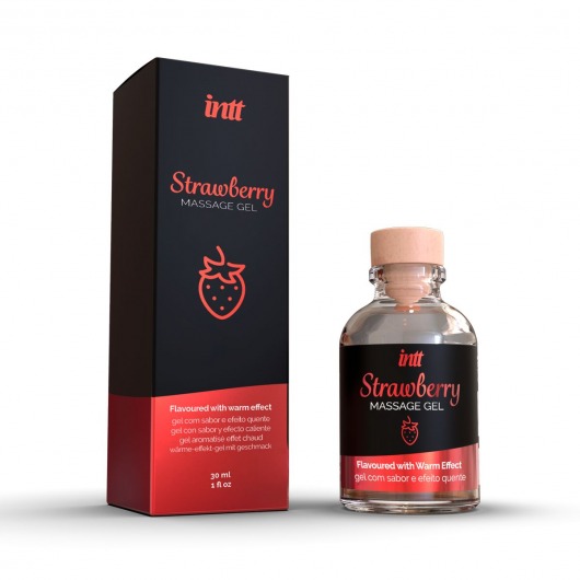 Массажный гель с ароматом клубники Strawberry - 30 мл. - INTT - купить с доставкой в Обнинске