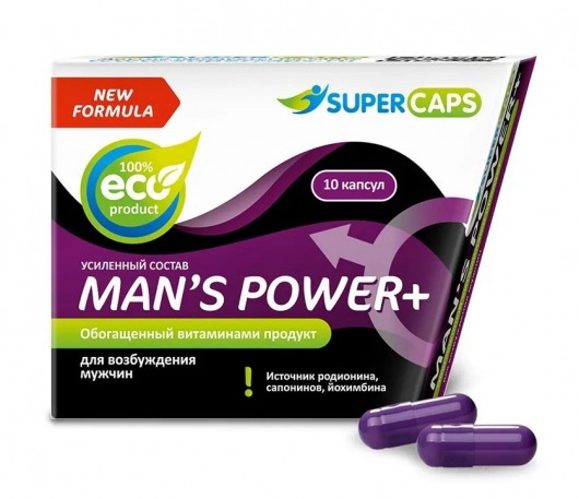 Возбуждающее средство для мужчин Mans Power plus - 10 капсул (0,35 гр.) +1 в подарок - SuperCaps - купить с доставкой в Обнинске