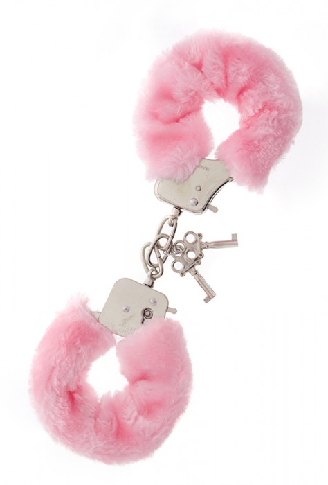 Металлические наручники с розовой меховой опушкой METAL HANDCUFF WITH PLUSH PINK - Dream Toys - купить с доставкой в Обнинске