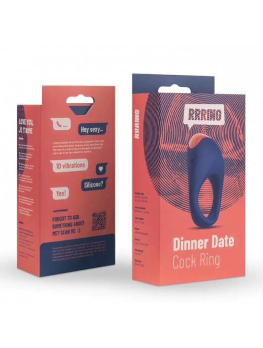 Синее эрекционное кольцо RRRING Dinner Date Cock Ring - FeelzToys - в Обнинске купить с доставкой