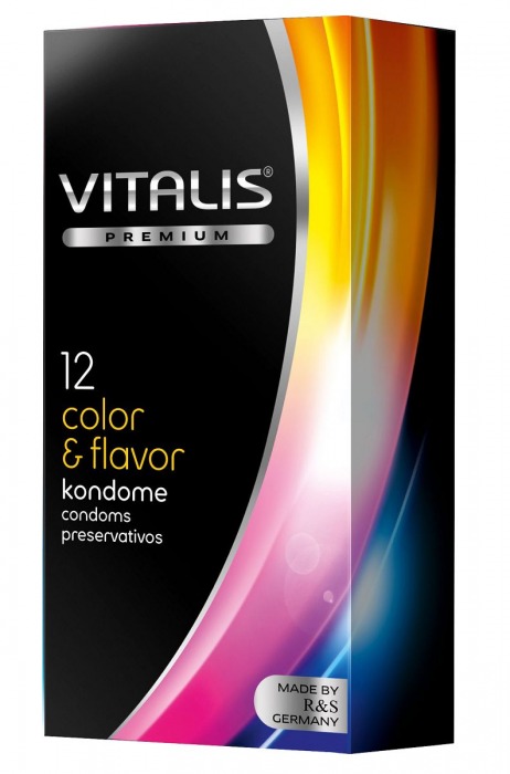 Цветные ароматизированные презервативы VITALIS PREMIUM color   flavor - 12 шт. - Vitalis - купить с доставкой в Обнинске