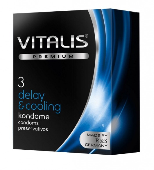 Презервативы VITALIS PREMIUM delay   cooling с охлаждающим эффектом - 3 шт. - Vitalis - купить с доставкой в Обнинске