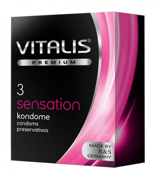 Презервативы с пупырышками и кольцами VITALIS PREMIUM sensation - 3 шт. - Vitalis - купить с доставкой в Обнинске