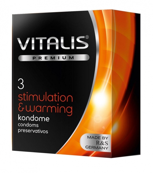 Презервативы VITALIS PREMIUM stimulation   warming с согревающим эффектом - 3 шт. - Vitalis - купить с доставкой в Обнинске