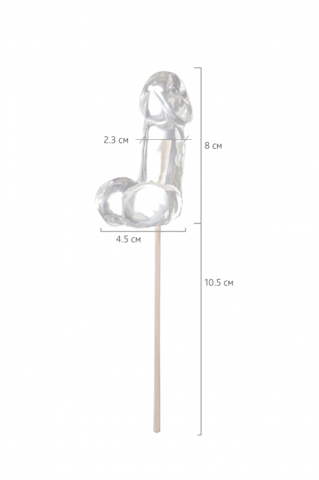 Прозрачный леденец в форме фаллоса со вкусом пина колады - Sosuчki - купить с доставкой в Обнинске