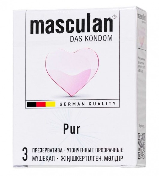 Супертонкие презервативы Masculan Pur - 3 шт. - Masculan - купить с доставкой в Обнинске