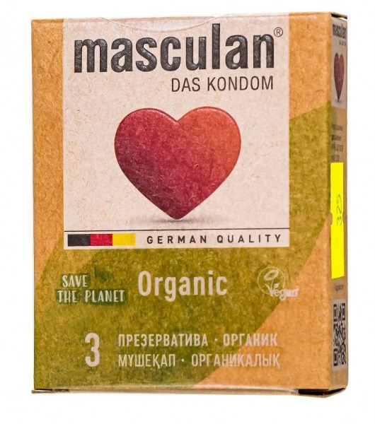 Экологически чистые презервативы Masculan Organic - 3 шт. - Masculan - купить с доставкой в Обнинске