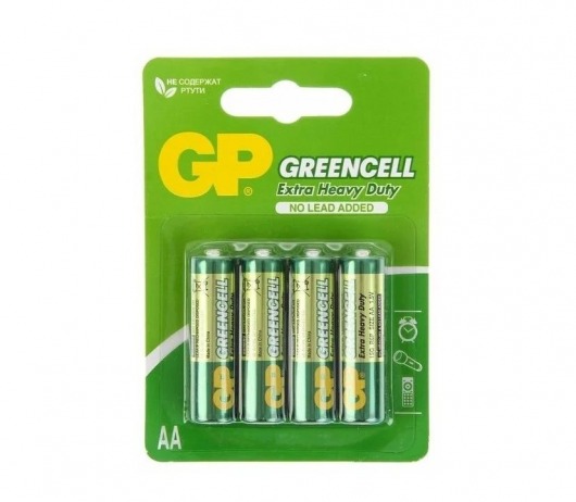 Батарейки солевые GP GreenCell AA/R6G - 4 шт. - Элементы питания - купить с доставкой в Обнинске