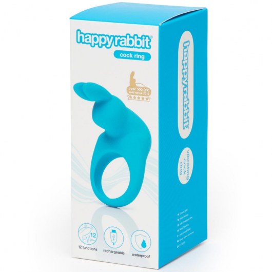 Голубое эрекционное виброкольцо Happy Rabbit Rechargeable Rabbit Cock Ring - Happy Rabbit - в Обнинске купить с доставкой