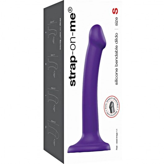 Фиолетовый фаллоимитатор-насадка Strap-On-Me Dildo Dual Density size S - 17 см. - Strap-on-me - купить с доставкой в Обнинске