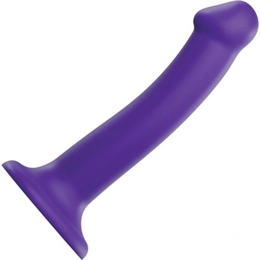 Фиолетовый фаллоимитатор-насадка Strap-On-Me Dildo Dual Density size M - 18 см. - Strap-on-me - купить с доставкой в Обнинске