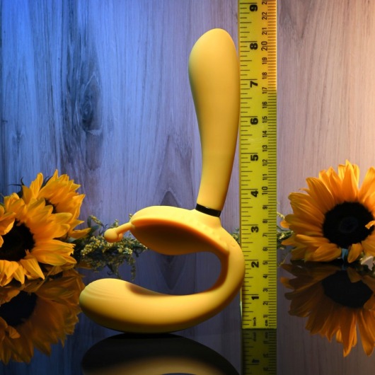 Желтый безремневой вибрострапон The Monarch - 23 см. - Evolved - купить с доставкой в Обнинске