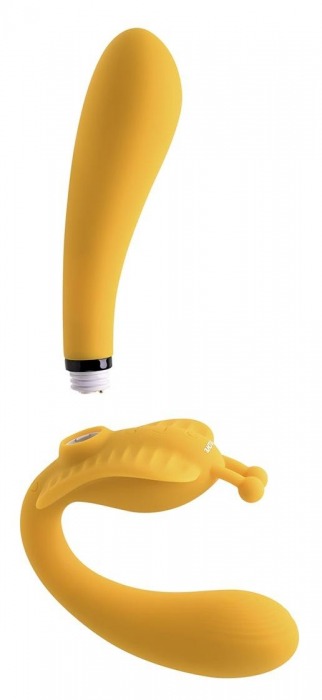Желтый безремневой вибрострапон The Monarch - 23 см. - Evolved - купить с доставкой в Обнинске