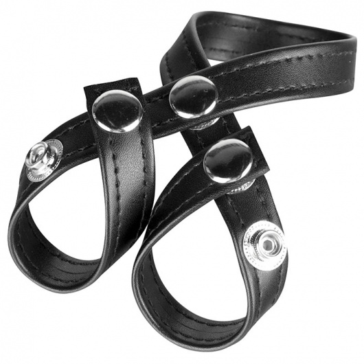 Разделитель мошонки из искусственной кожи на клепках 8 STYLE BALL DIVIDER - BlueLine - купить с доставкой в Обнинске