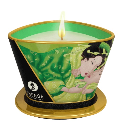 Массажная свеча Exotic Green Tea с ароматом зелёного чая - 170 мл. - Shunga - купить с доставкой в Обнинске