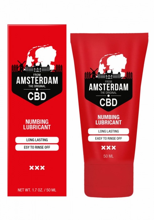 Пролонгирующий лубрикант Numbing CBD from Amsterdam - 50 мл. - Shots Media BV - купить с доставкой в Обнинске