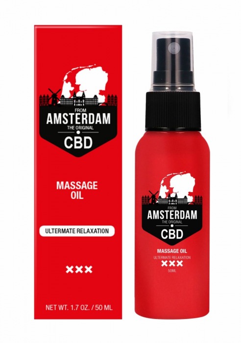 Стимулирующее массажное масло CBD from Amsterdam Massage Oil - 50 мл. - Shots Media BV - купить с доставкой в Обнинске