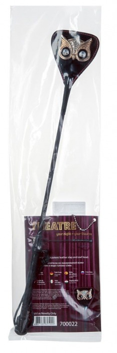 Чёрный стек с совой на кожаном наконечнике - 24 см. - ToyFa - купить с доставкой в Обнинске