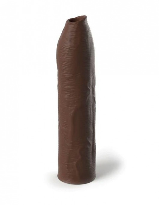 Коричневая насадка-удлинитель Uncut Silicone Penis Enhancer - 17,8 см. - Pipedream - в Обнинске купить с доставкой