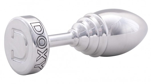 Серебристая анальная втулка Doxy Ribbed Butt Plug - 10,5 см. - Doxy